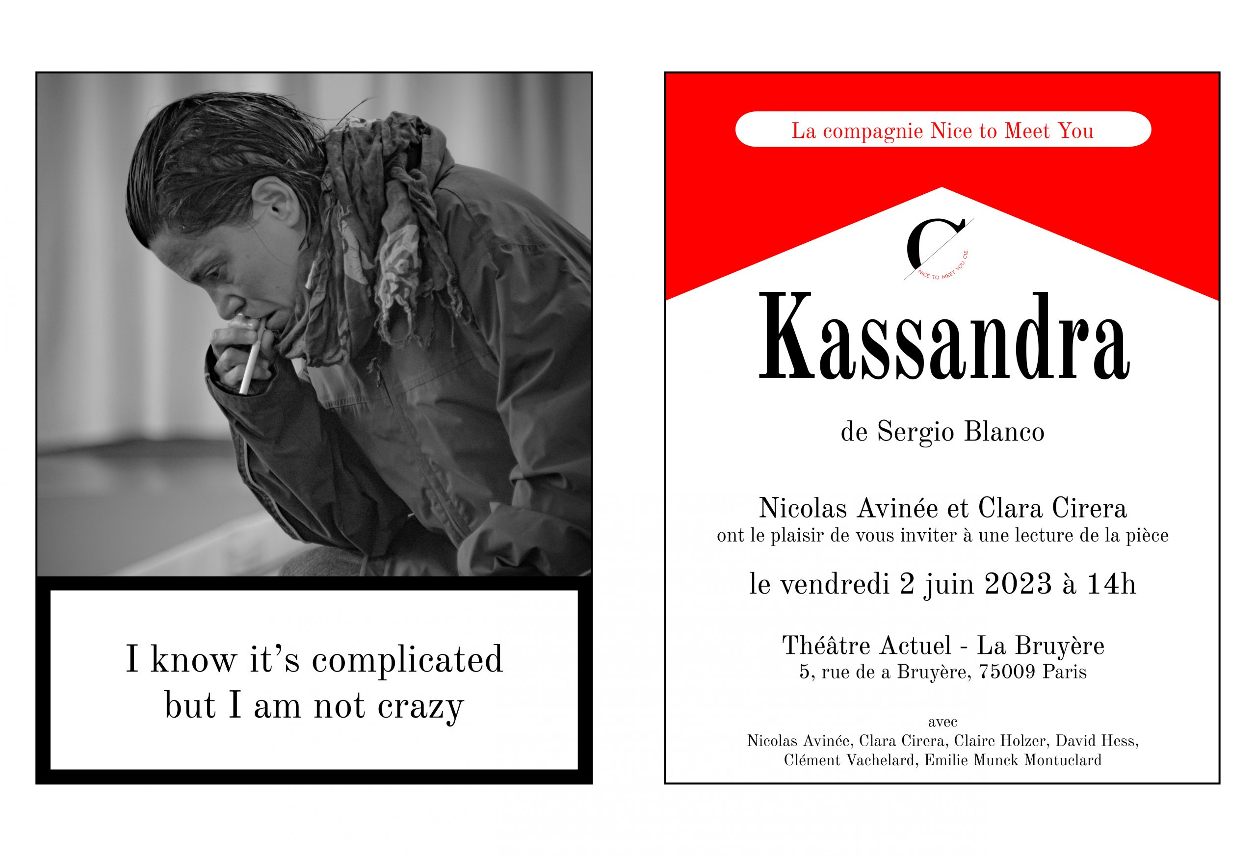 KASSANDRA - Lecture au théâtre Actuel La Bruyères